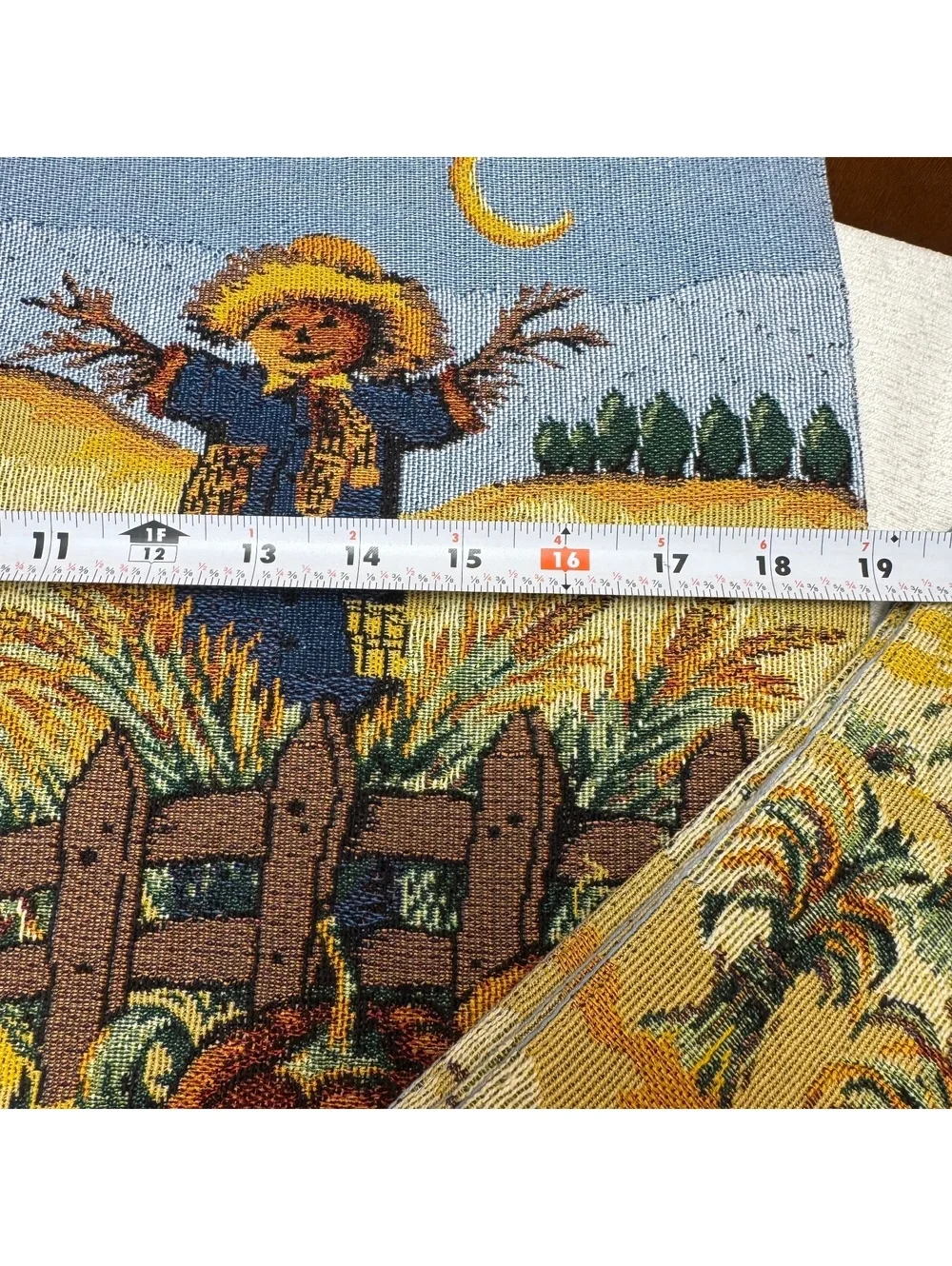 Fall Harvest Tapestry Placemats Set of 8 Scarecrow Pumpkin Autumn Table Decor